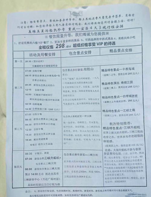 长江三峡六日游费用